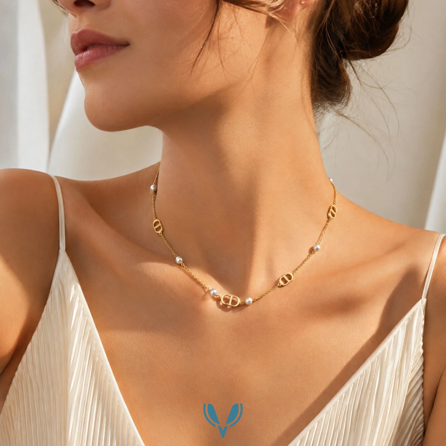CD' Pearl Designer Inspired Necklace