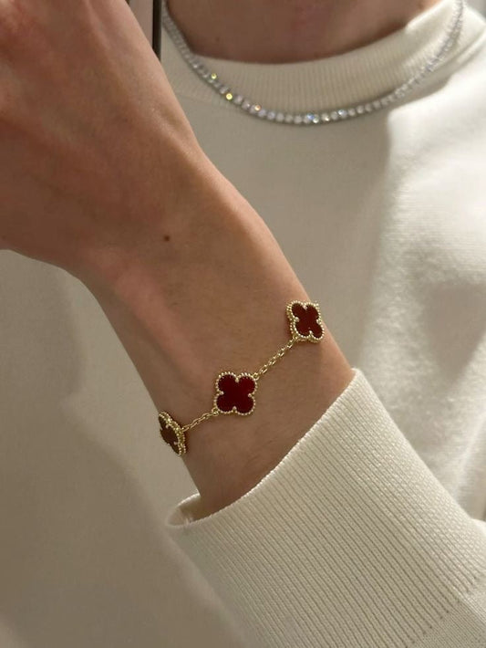 Red Quatrefoil Bracelet