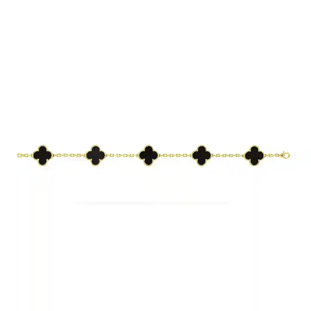 Van Cleef-Inspired Black Quatrefoil Bracelet Vellura Jewellery