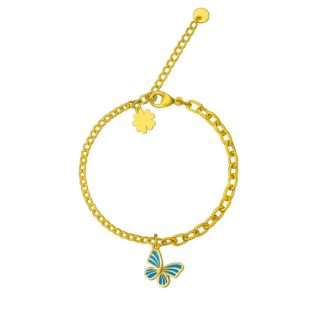 Gold Butterfly Charm Bracelet – Adjustable