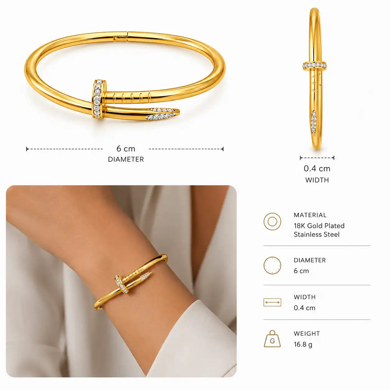 Nail Bracelet-Cartier Insipred
