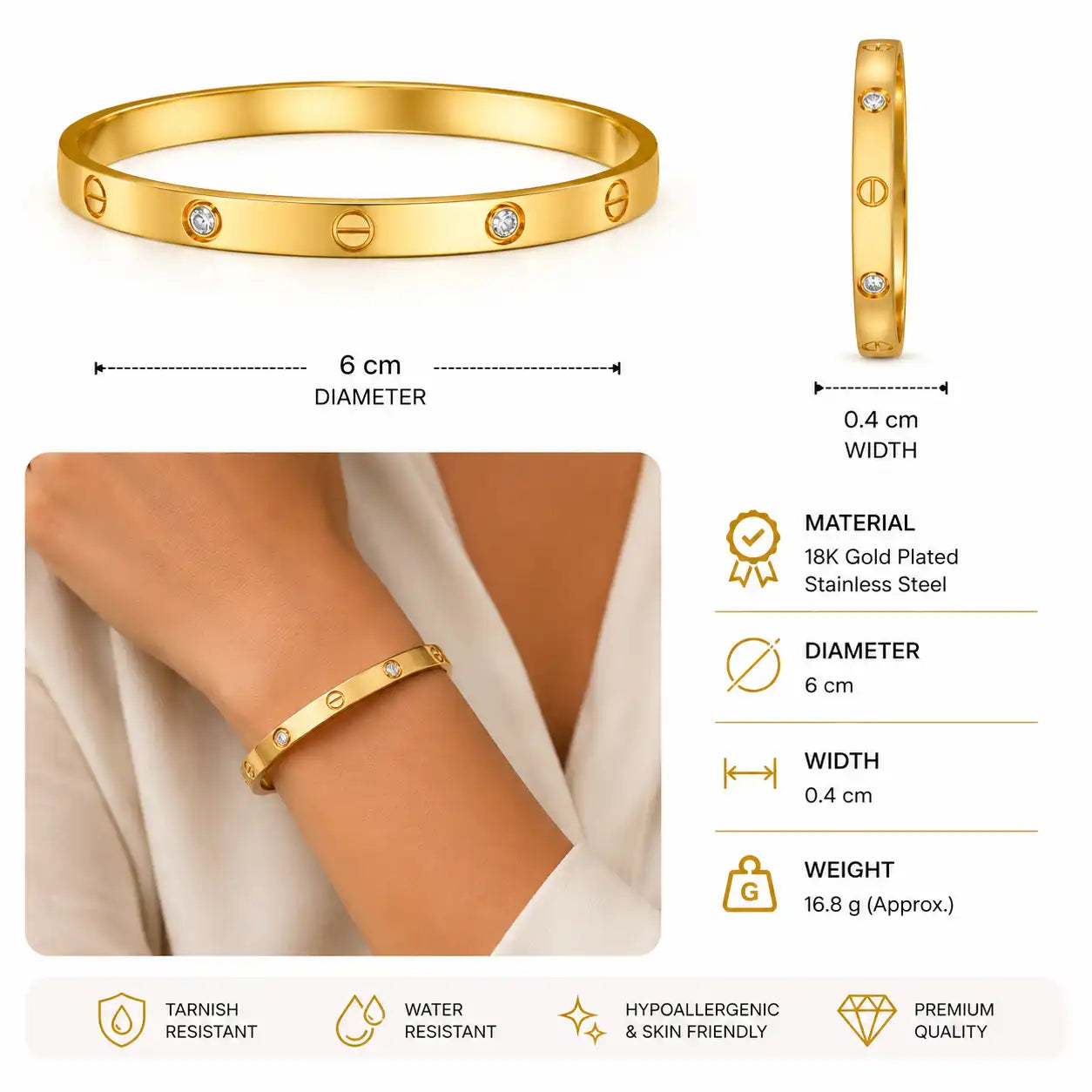 Gold Bracelet-Cartier Inspired