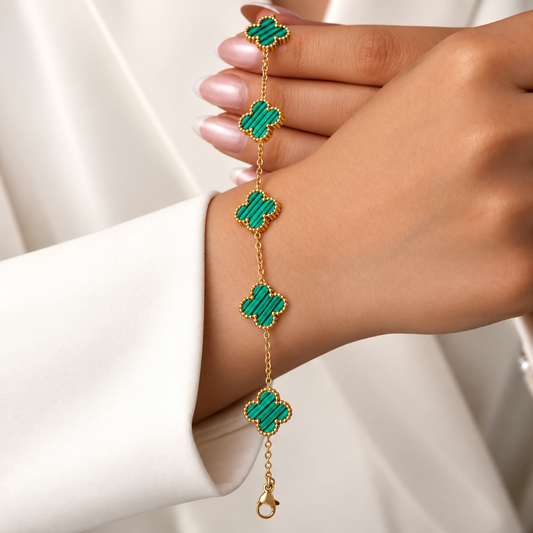 Green Quatrefoil Bracelet