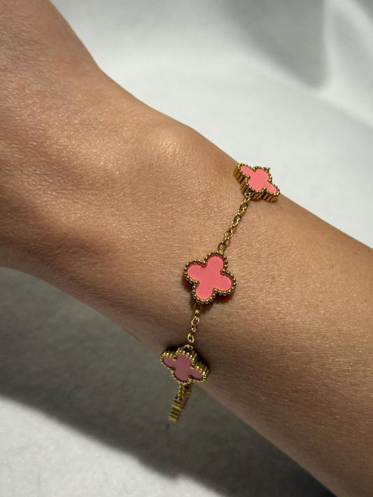 pink Quatrefoil Bracelet