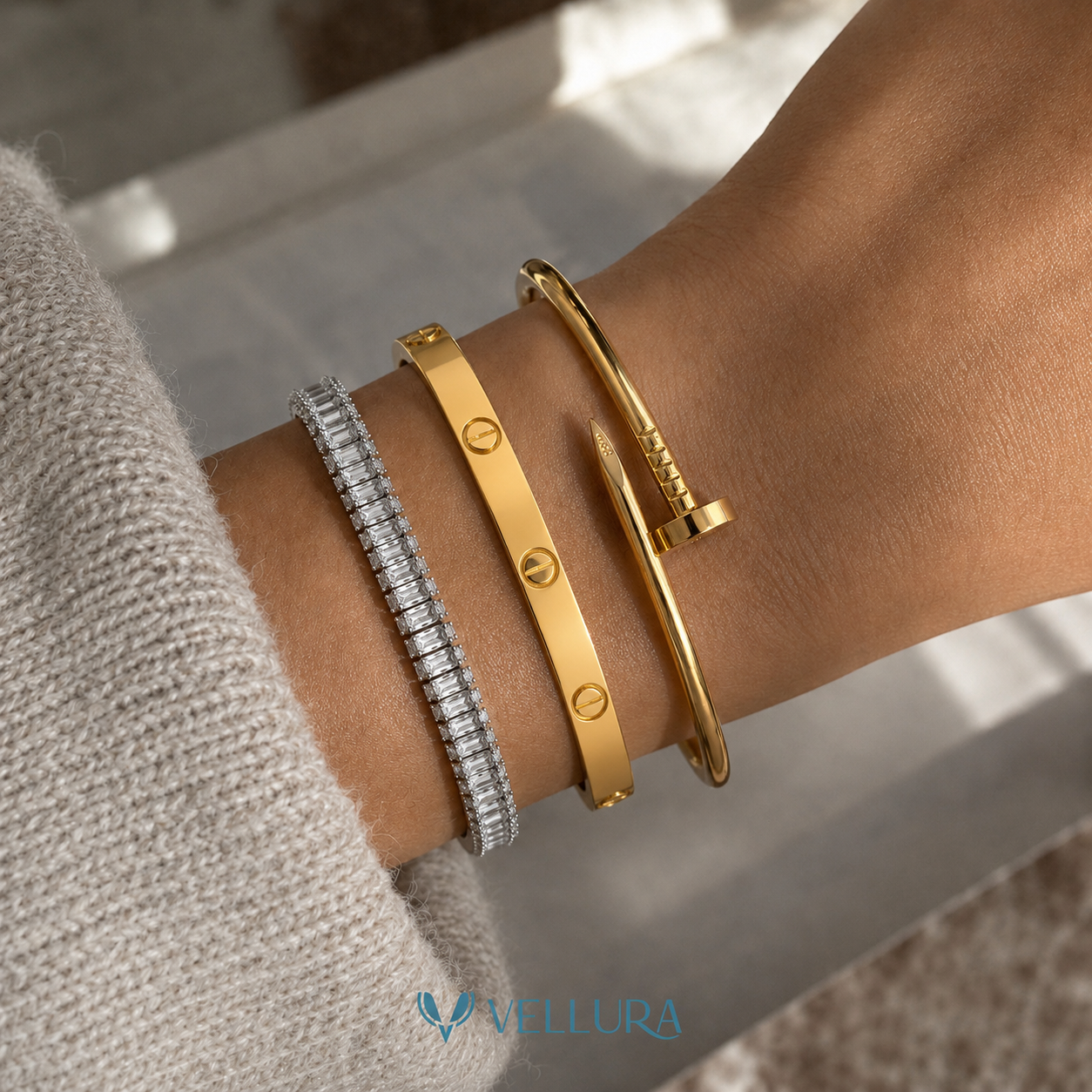 Gold Bracelet Stack 4