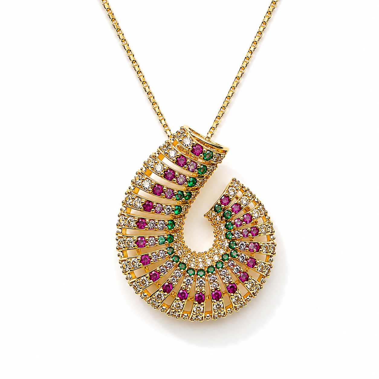 Luxury CZ Necklace Set with Earrings