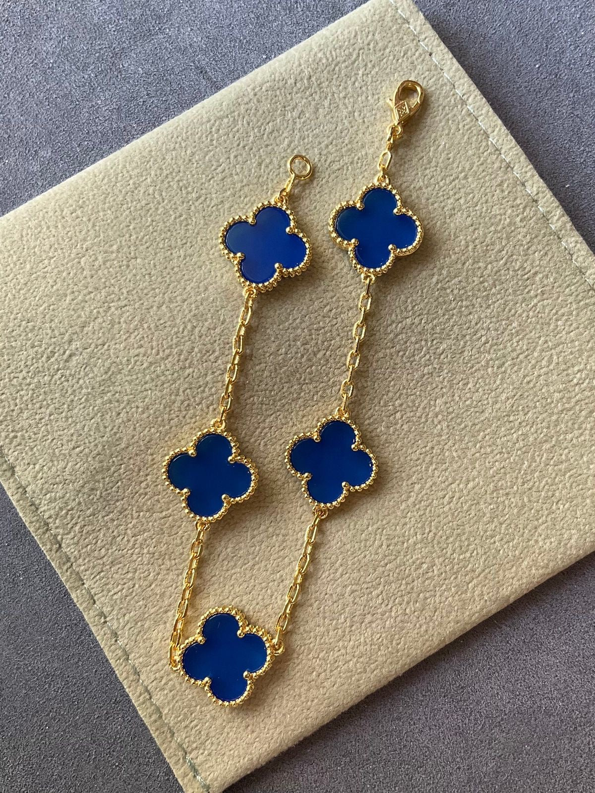 Blue Quatrefoil Bracelet