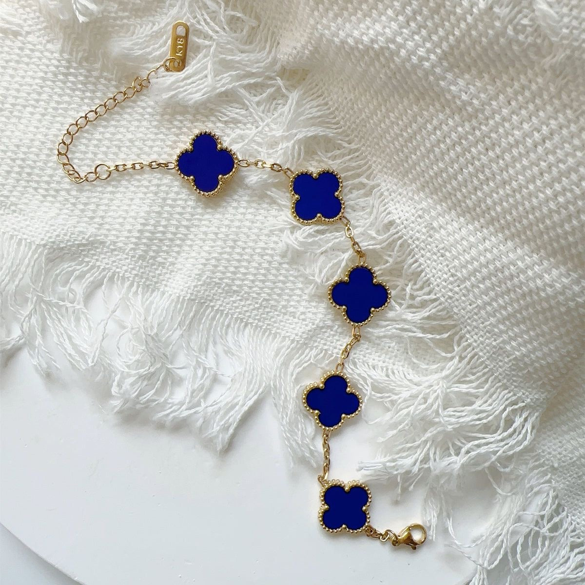Blue Quatrefoil Bracelet