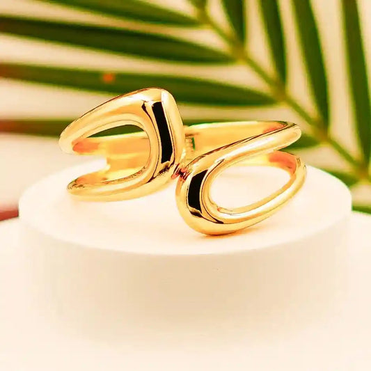 Elegant Modern Open-Loop Gold Plated Bracelet - VelluraJewellery