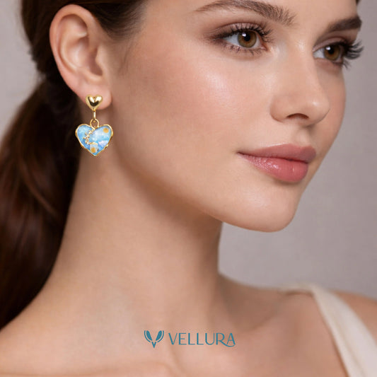 Heart Enamel Drop Earrings