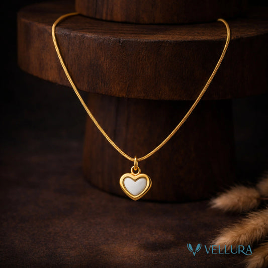 Heart Enamel Pendant Necklac