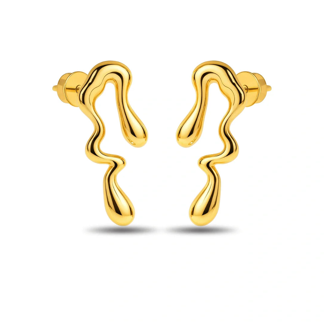 Elegant Abstract Gold Pendant & Earrings Set - Vellura Jewellery  pendent