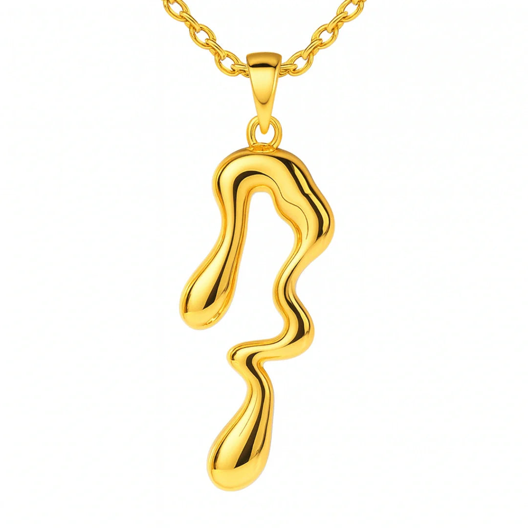 Elegant Abstract Gold Pendant & Earrings Set - Vellura Jewellery  pendent