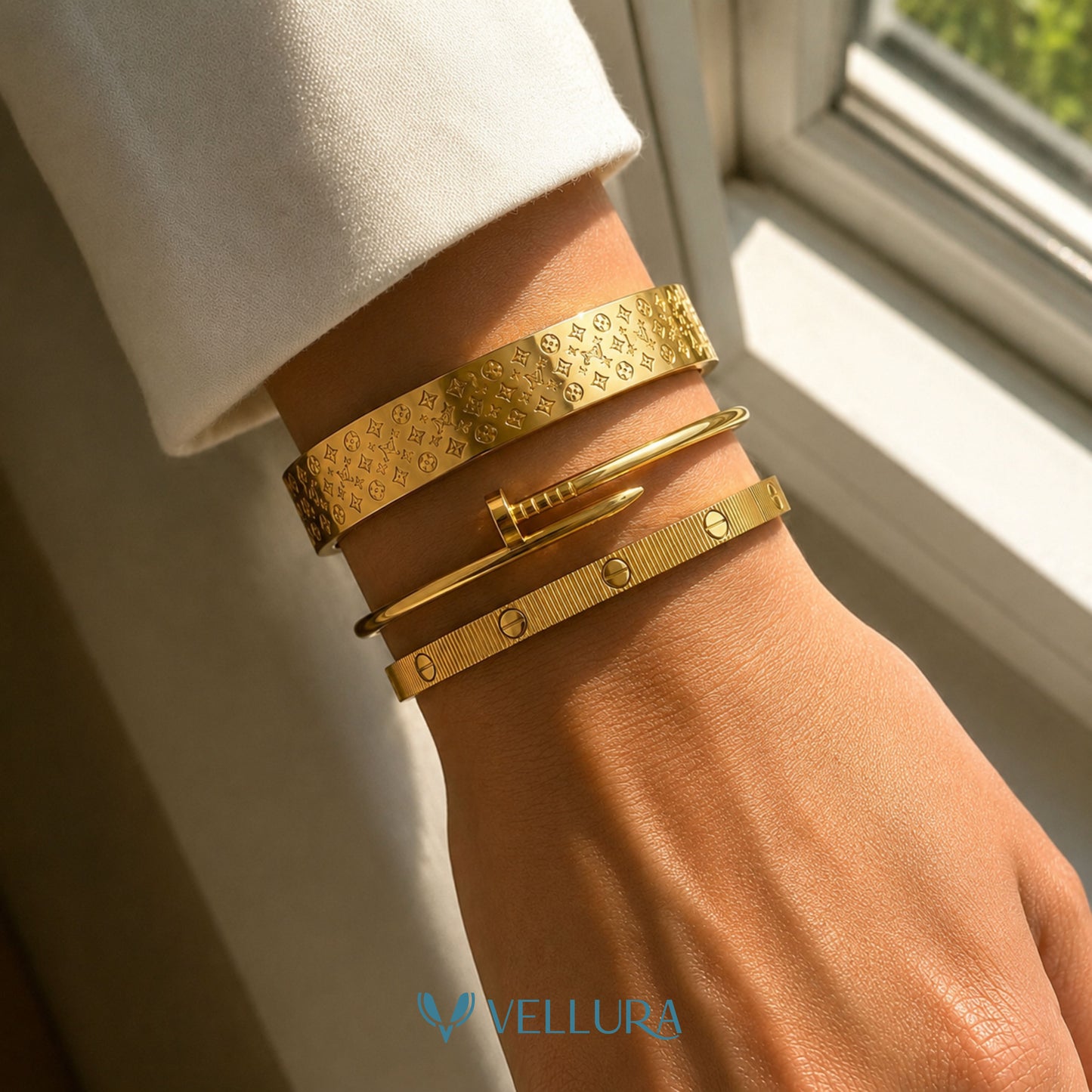 Gold Bracelet Stack 1