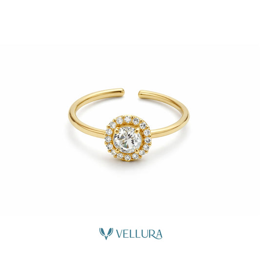 CZ Halo Adjustable Ring