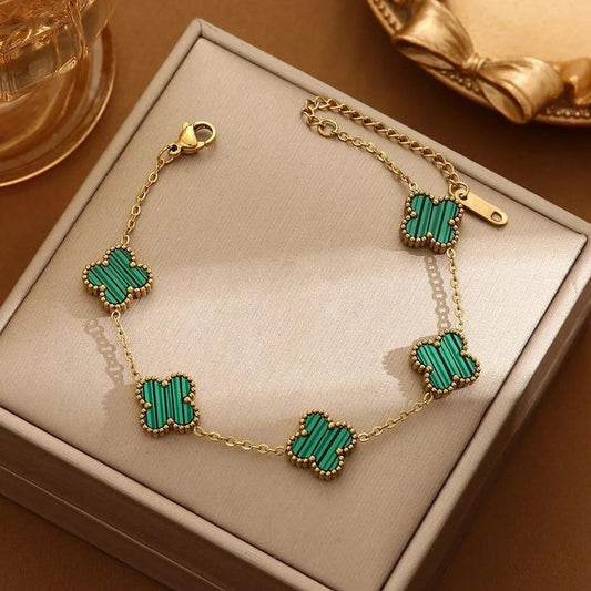 Green Quatrefoil Bracelet